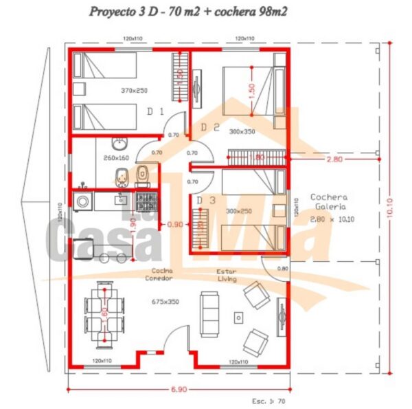Casa Americana DE 98M2 - Image 3