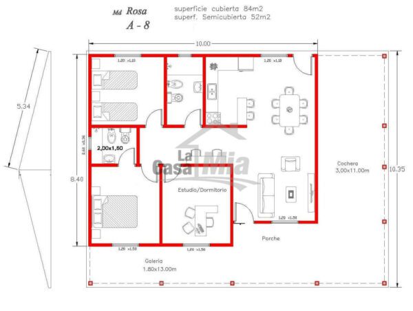 Casa Americana Rosa 136M2 - Image 3